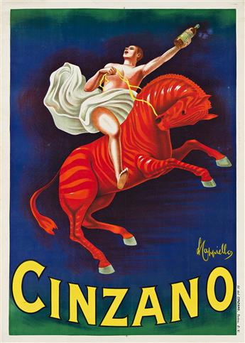 LEONETTO CAPPIELLO (1875-1942). CINZANO. 1910. 55½x39½ inches, 141x100¼ cm. Lit. del Cinzano, Torino.                                            